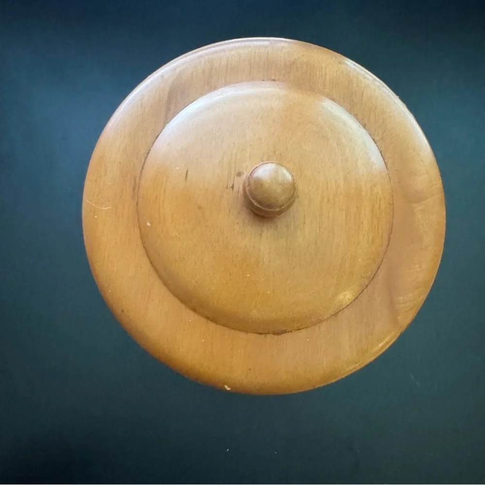 Large Vintage Ice Bucket Round Wood MCM 60s 70s Bar ware Man Cave
